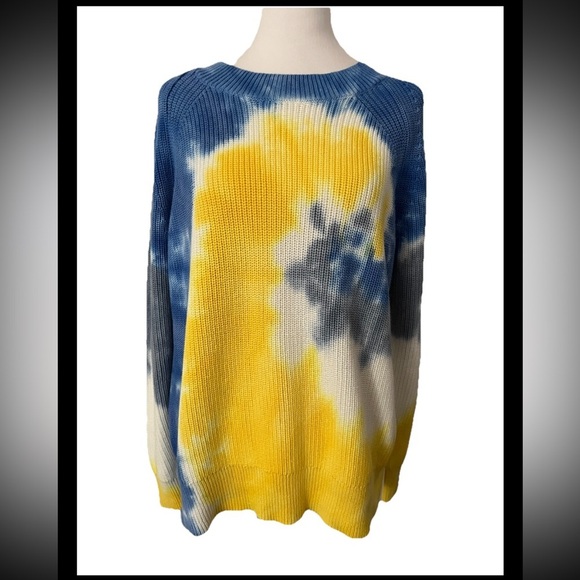 Michael Kors Tie Dye Supima Cotton Sweater Medium EUC - Picture 4 of 9